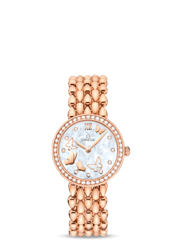 Omega De Ville Prestige Dewdrop Quartz 27.4 Red Gold / Diamond / Butterfly / Bracelet